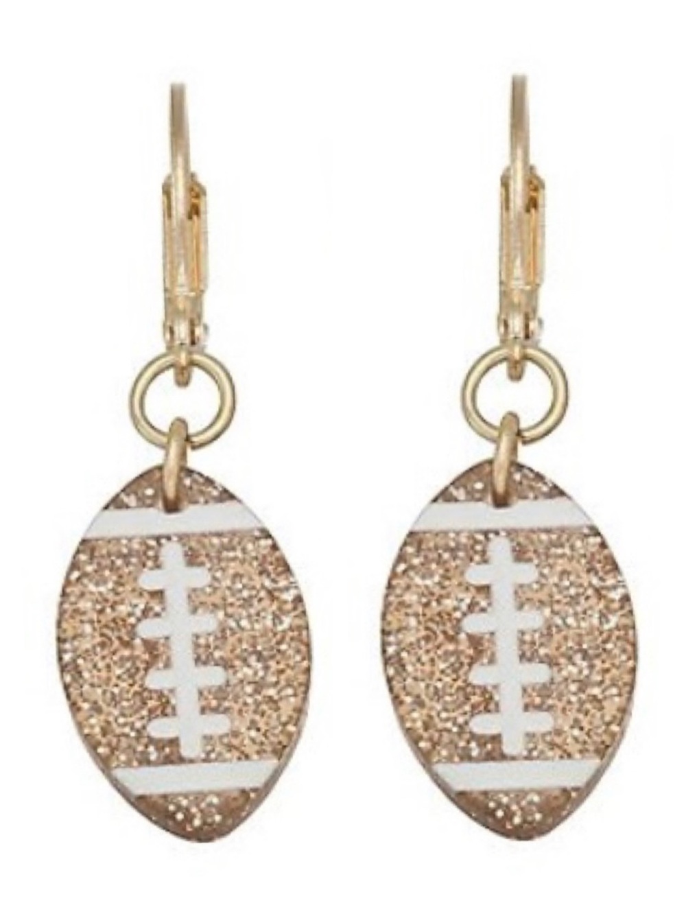 Sparkling Football Leverback Earrings (NWT)